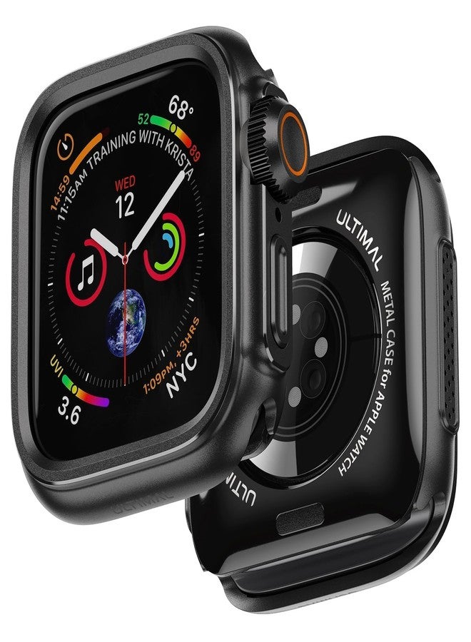ULTIMAL Metal Case Compatible with Apple Watch Series 6/5/4/SE/SE2 44mm with Back Cover, Military Grade Shockproof Protective Case, Rugged Cover for iWatch 44mm (Black) - Image 1