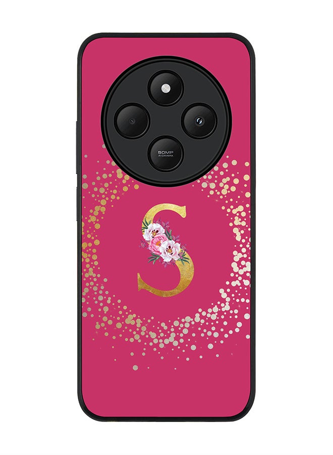 Stylizedd For Xiaomi Poco C75 / Xiaomi Redmi A4 Case,Slim fit Camera Protection, Shockproof Thin Phone cover - Custom Monogram Floral - S ( Deep Pink ) - Image 1