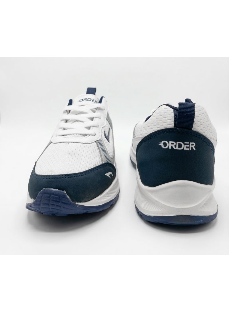 ORDER RunEgle Men’s Performance Running Shoes -(SJ-201) White/Blue - Lightweight Synthetic Upper - Image 4
