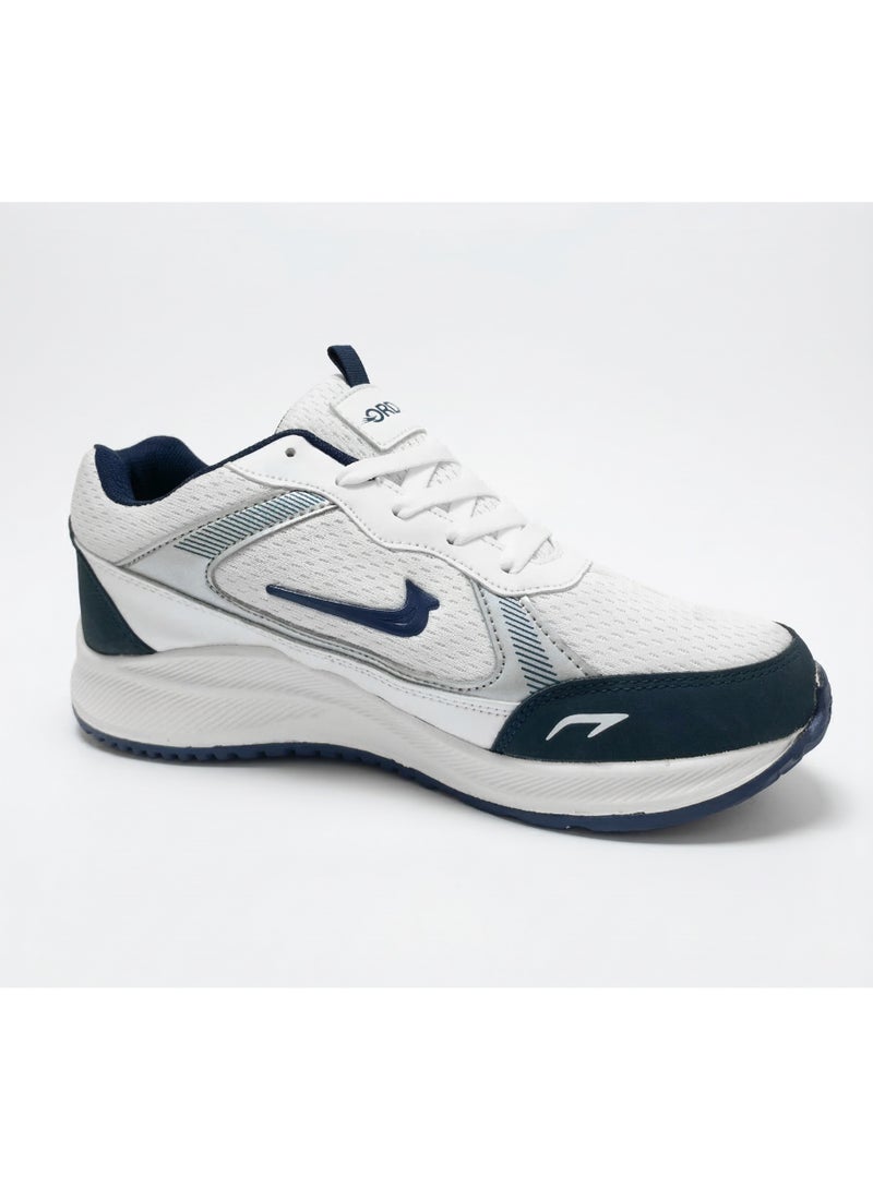 ORDER RunEgle Men’s Performance Running Shoes -(SJ-201) White/Blue - Lightweight Synthetic Upper - Image 3