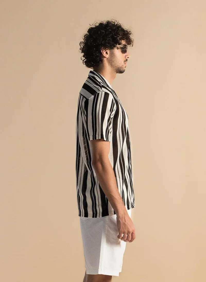 SHAPES STRIPED SEMI-SHEER SHIRT