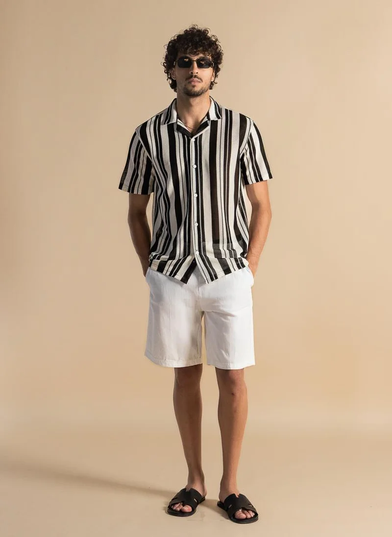 SHAPES STRIPED SEMI-SHEER SHIRT