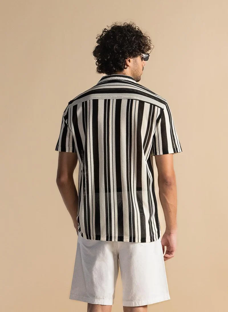 SHAPES STRIPED SEMI-SHEER SHIRT