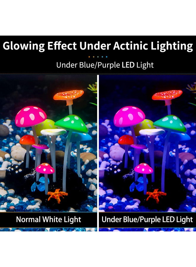 Uniclife Glowing Effect Artificial Mushroom Aquarium Plant Decor Ornament Decoration for Fish Tank Landscape - Image 3
