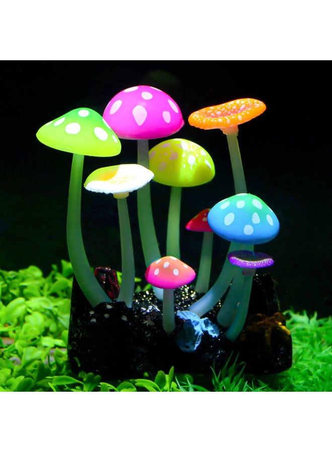 Uniclife Glowing Effect Artificial Mushroom Aquarium Plant Decor Ornament Decoration for Fish Tank Landscape - Image 1