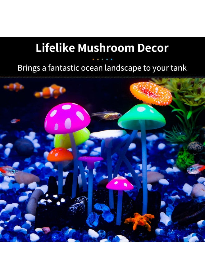 Uniclife Glowing Effect Artificial Mushroom Aquarium Plant Decor Ornament Decoration for Fish Tank Landscape - Image 2