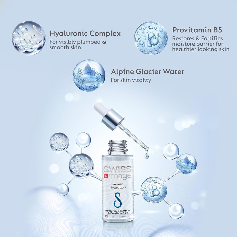 Swiss Image Infinite Hydration Face Serum 30 ml - Hyaluronic Acid & Panthenol for Deep Hydration and Anti-Aging - Image 3