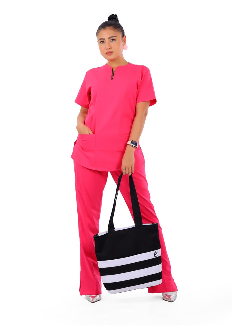 APEX Infinity Scrub 1/2 Sleeve Female Fuchsia Medi-Tex  - Image 1