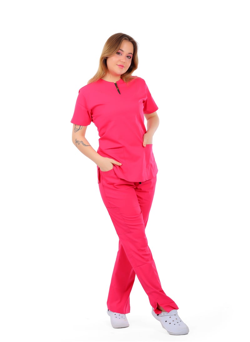 APEX Infinity Scrub 1/2 Sleeve Female Fuchsia Medi-Tex  - Image 2