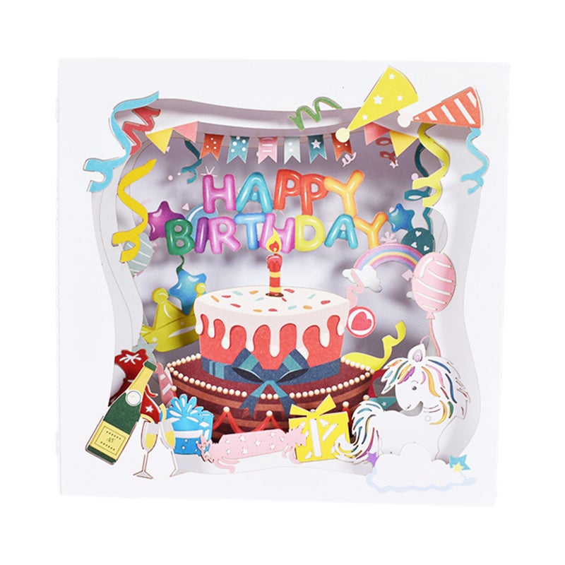 Birthday 3D Pop Up Greeting Card with Envelope Happy Anniversary Gift Card Holiday Thanksgiving Greeting Cards Xmas Decoration Cards for Her Mum Wife Lovers - Image 1