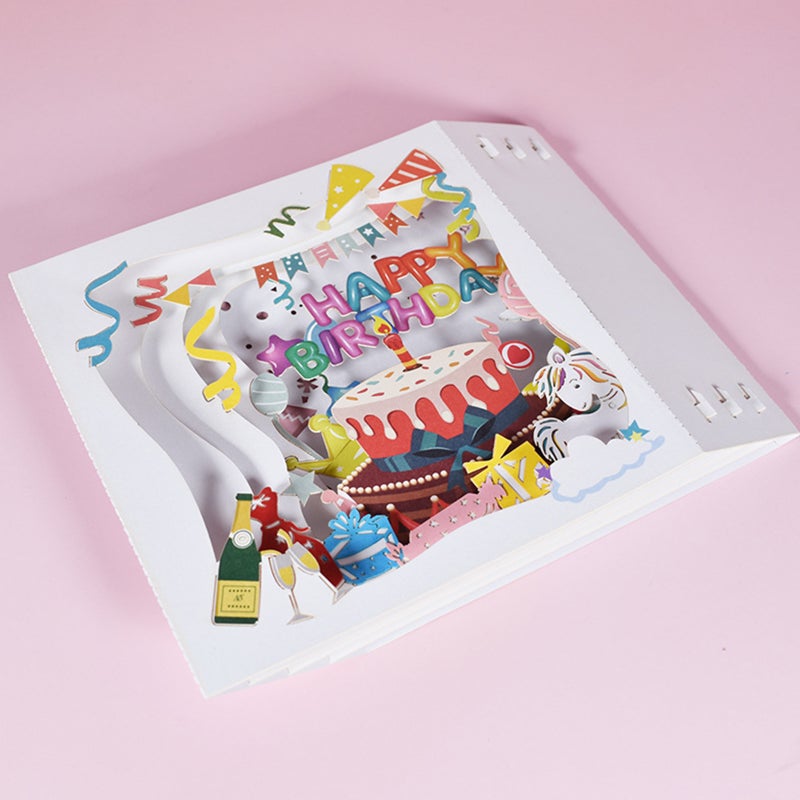 Birthday 3D Pop Up Greeting Card with Envelope Happy Anniversary Gift Card Holiday Thanksgiving Greeting Cards Xmas Decoration Cards for Her Mum Wife Lovers - Image 4