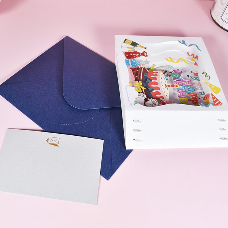 Birthday 3D Pop Up Greeting Card with Envelope Happy Anniversary Gift Card Holiday Thanksgiving Greeting Cards Xmas Decoration Cards for Her Mum Wife Lovers - Image 5