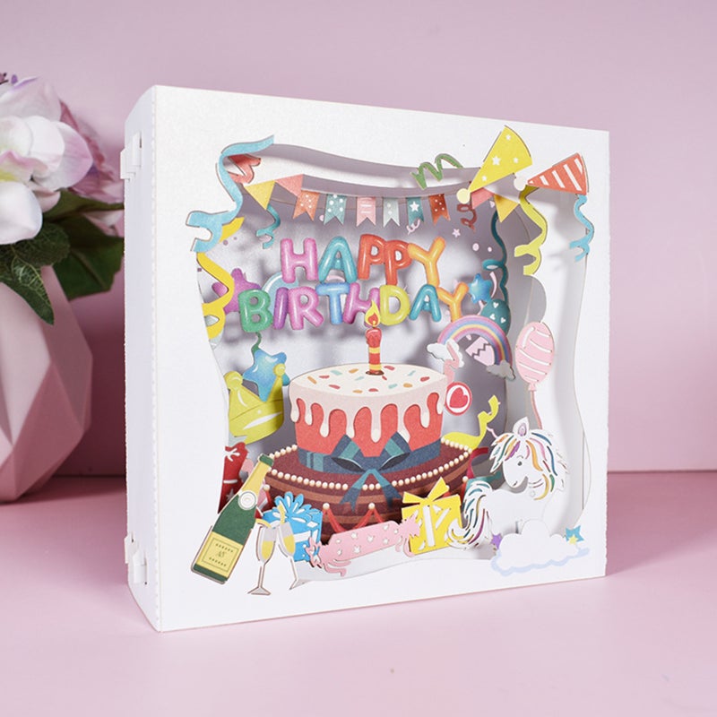 Birthday 3D Pop Up Greeting Card with Envelope Happy Anniversary Gift Card Holiday Thanksgiving Greeting Cards Xmas Decoration Cards for Her Mum Wife Lovers - Image 2