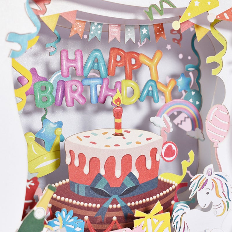 Birthday 3D Pop Up Greeting Card with Envelope Happy Anniversary Gift Card Holiday Thanksgiving Greeting Cards Xmas Decoration Cards for Her Mum Wife Lovers - Image 3