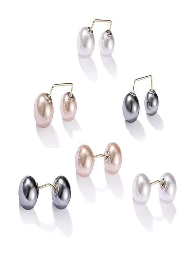 ARLICODECK Pearl Brooch Safety Pins for Women Girls, Anti-Exposure Neckline Safety Jewerly Accessory Sweater Shawl Clips Gifts (6) - Image 3