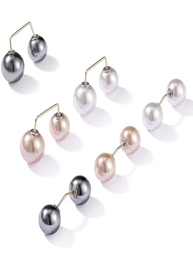 ARLICODECK Pearl Brooch Safety Pins for Women Girls, Anti-Exposure Neckline Safety Jewerly Accessory Sweater Shawl Clips Gifts (6) - Image 1