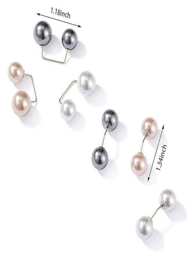 ARLICODECK Pearl Brooch Safety Pins for Women Girls, Anti-Exposure Neckline Safety Jewerly Accessory Sweater Shawl Clips Gifts (6) - Image 2
