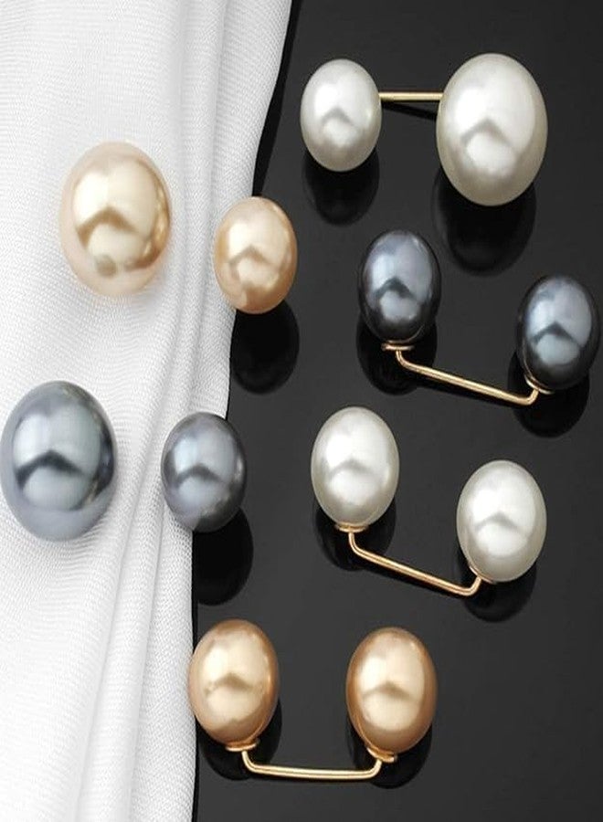ARLICODECK Pearl Brooch Safety Pins for Women Girls, Anti-Exposure Neckline Safety Jewerly Accessory Sweater Shawl Clips Gifts (6) - Image 5