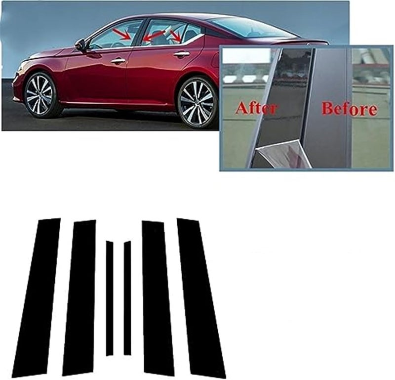 Wivplex Glossy Black Window Trim for Nissan Altima 2019-2021 - Image 4