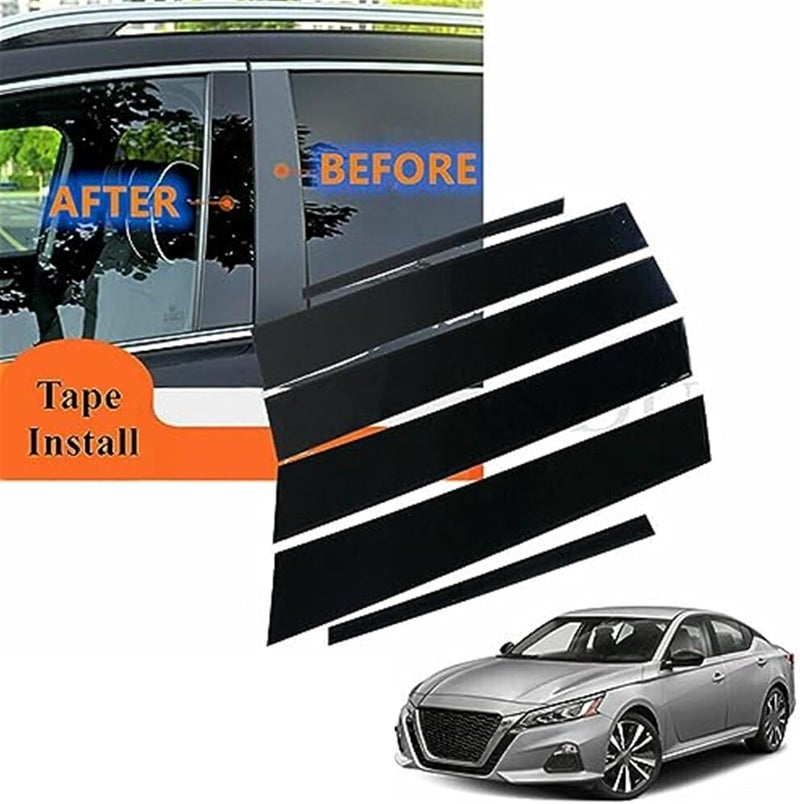 Wivplex Glossy Black Window Trim for Nissan Altima 2019-2021 - Image 5