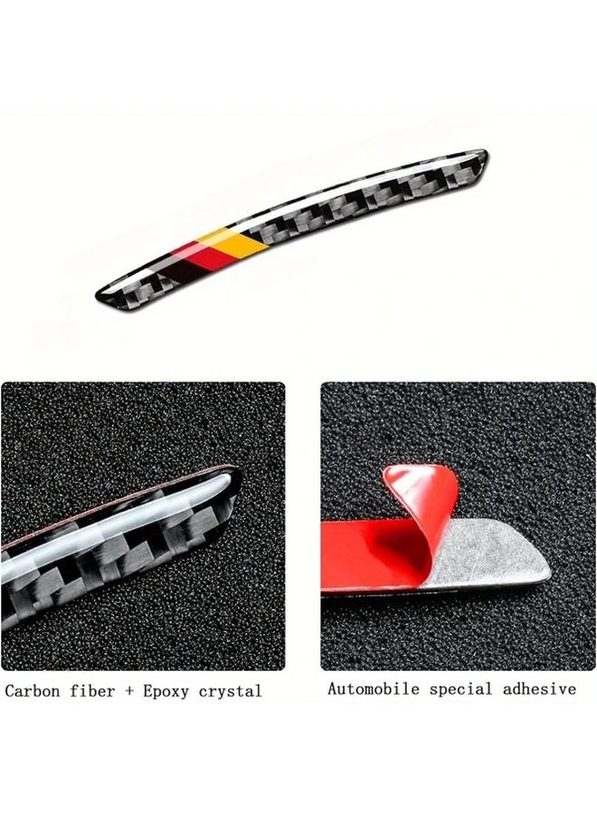 4Pcs Blue Universal Wheel Stickers Carbon Fiber Design Durable Scratch Resistant - Image 5