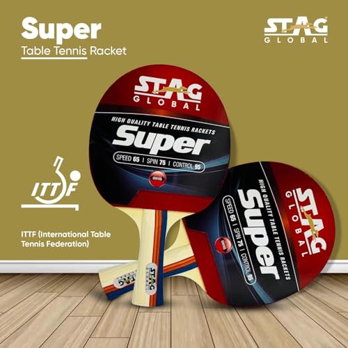 Stag Super Table Tennis Racquet( Multi- Color, 174 grams, Intermediate ) - Image 3