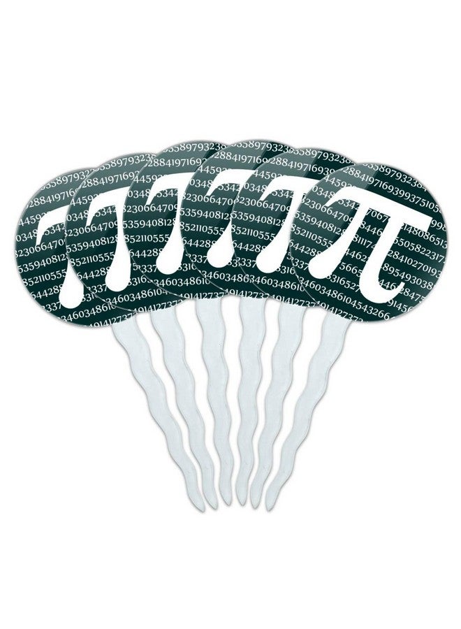 GRAPHICS & MORE Pi Math Geek Nerd 3.14 Cupcake Picks Toppers Decoration Set of 6 - Image 1