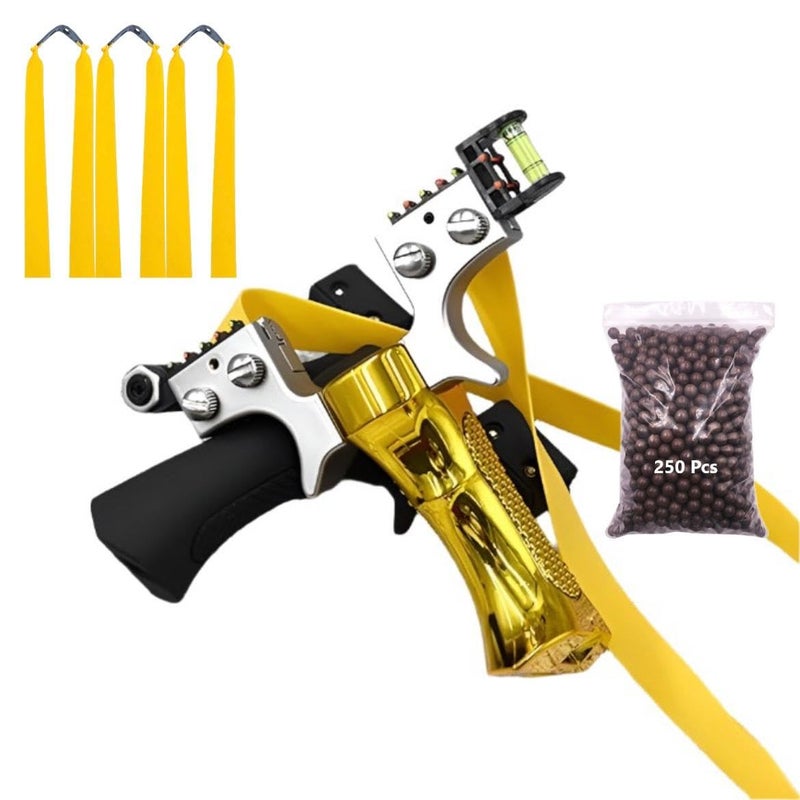 Marksman ® Strong Anti-Slip Design Double Screw Resin Slingshot for Outdoor Target Practice (Yellow Resin Double Screw Slingshot) - Image 1