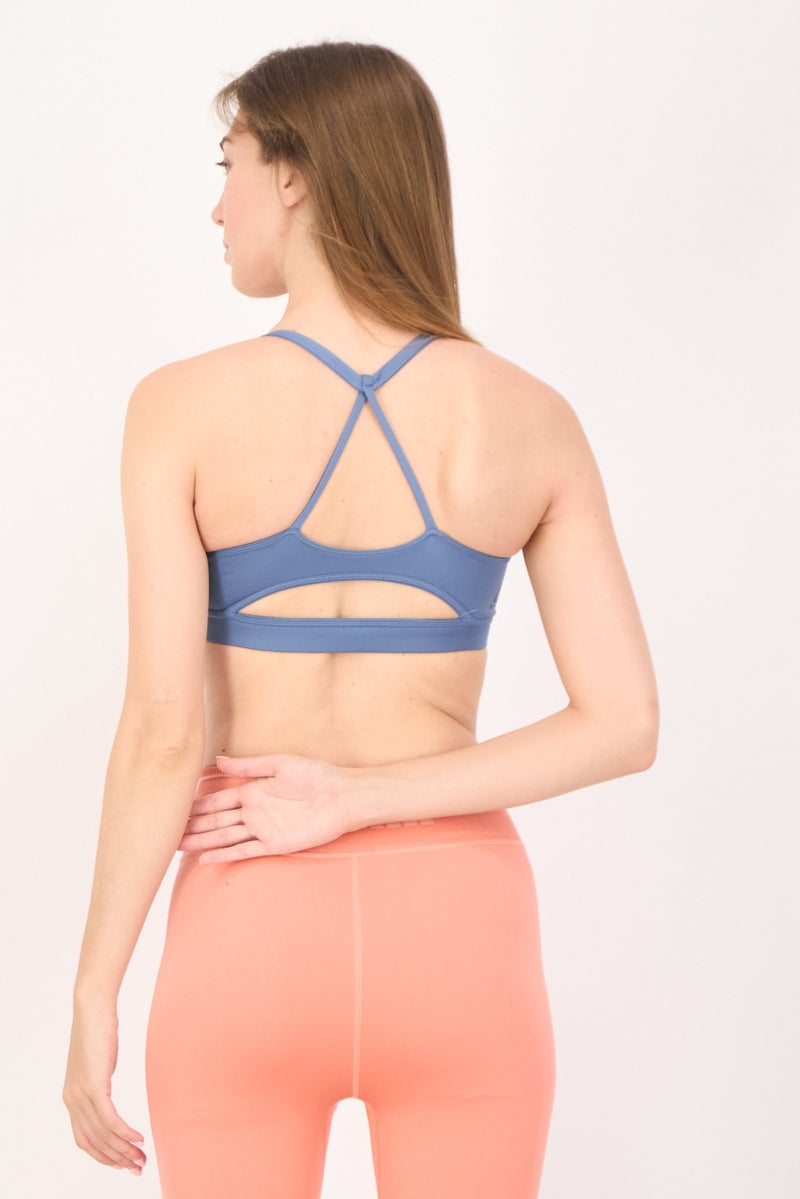 Reebok Women Plain Non Padded Sports Bra, Slate Blue - Image 3