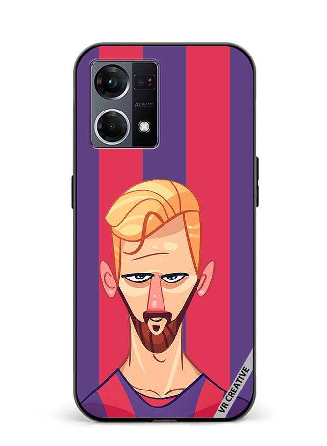 VR CREATIVE Protective Case Cover For Oppo Reno8 4G Messi Design Multicolour - Image 1