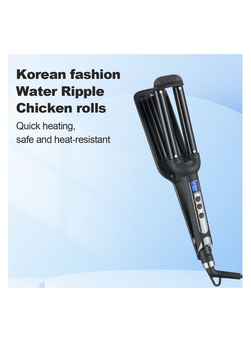 16mm Curling Iron with Rolled Ceramic Barrel Large Curl Wavy Wave Wand Negative Ions for Hair Protection Heat-Resistant Design Adjustable Temperature Suitable for Various Hair Types - Image 5