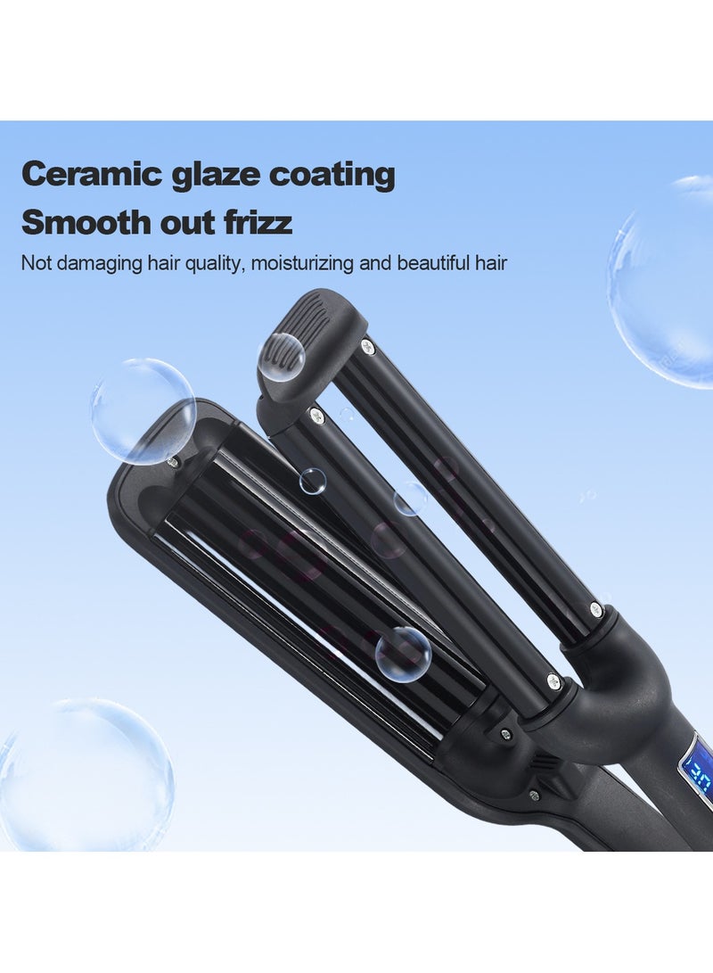16mm Curling Iron with Rolled Ceramic Barrel Large Curl Wavy Wave Wand Negative Ions for Hair Protection Heat-Resistant Design Adjustable Temperature Suitable for Various Hair Types - Image 3