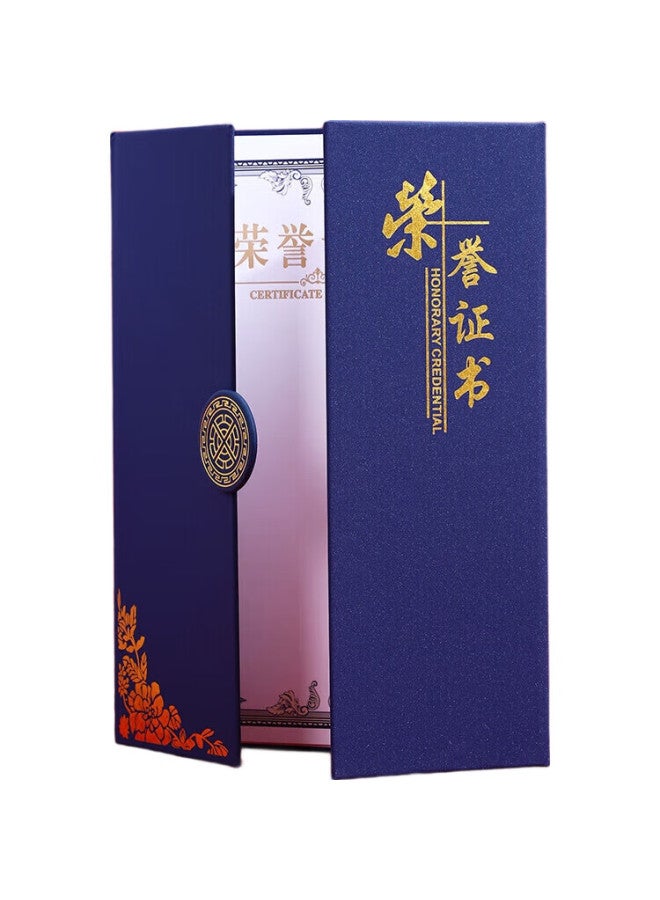 Longe Langjie [5-Pack] A4 Large Honor Certificates With Gold Foil, Award Certificates For Company Employees, Customizable For Annual Meetings, Blue - Image 2