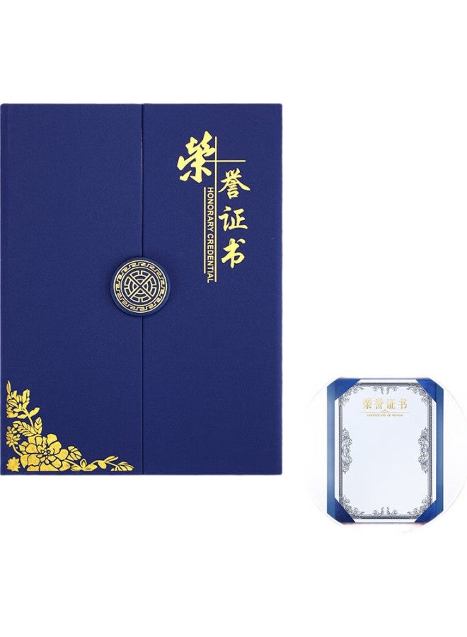 Longe Langjie [5-Pack] A4 Large Honor Certificates With Gold Foil, Award Certificates For Company Employees, Customizable For Annual Meetings, Blue - Image 3