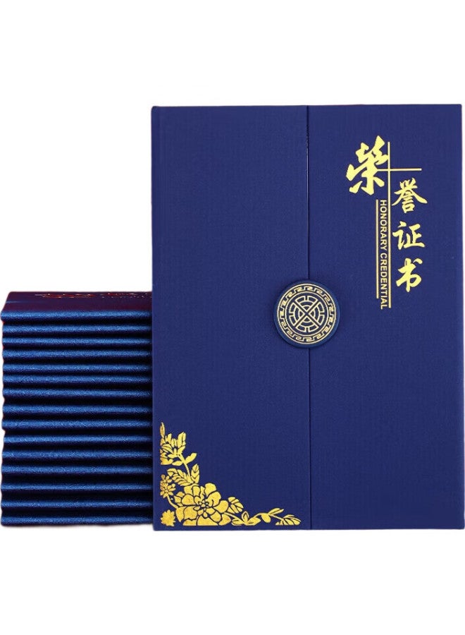 Longe Langjie [5-Pack] A4 Large Honor Certificates With Gold Foil, Award Certificates For Company Employees, Customizable For Annual Meetings, Blue - Image 1