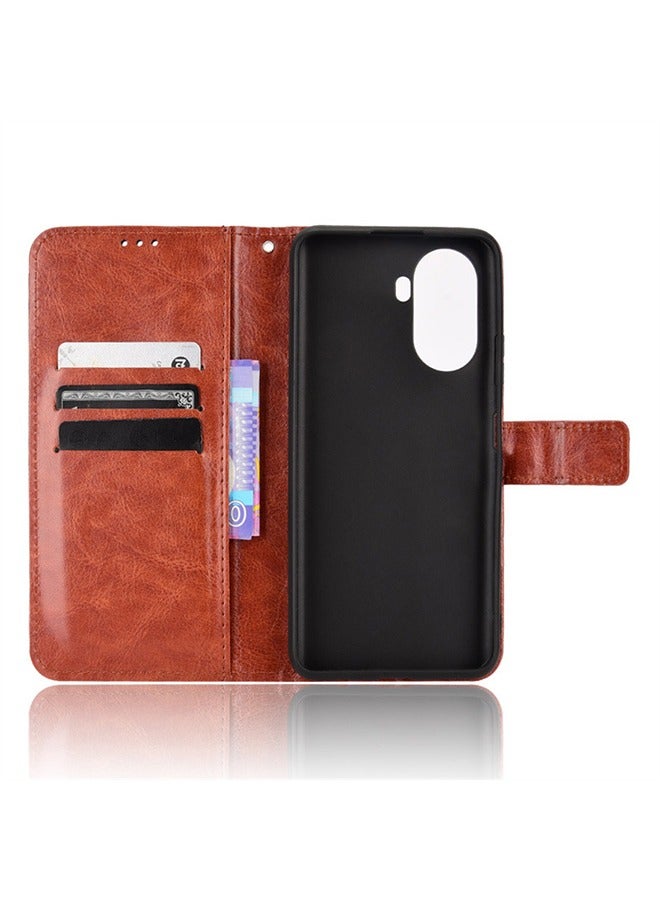 Ocean Huawei Nova Y70/Y70 Plus/Y71 4G Case, Premium PU Leather Flip Cover with Card Holder and Kickstand, Back Cover Drop-Proof Shock-Proof Protective Phone Case for Huawei NOVA Y70/Y70 Plus/Y71 4G(Black) - Image 3