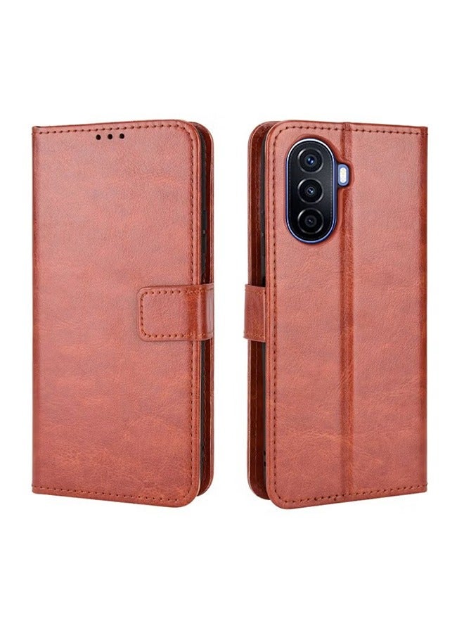 Ocean Huawei Nova Y70/Y70 Plus/Y71 4G Case, Premium PU Leather Flip Cover with Card Holder and Kickstand, Back Cover Drop-Proof Shock-Proof Protective Phone Case for Huawei NOVA Y70/Y70 Plus/Y71 4G(Black) - Image 2