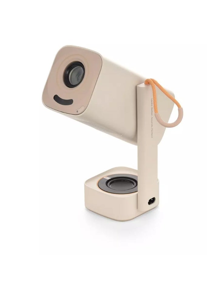 Yaber Projector T1 Pro, 200 IOS Lumens, 40–120 projection, 8W Speaker, 180° Rotation, Off White - Image 4