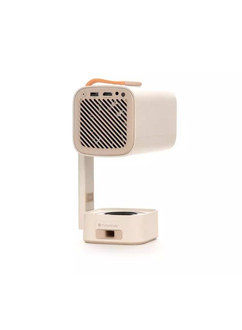 Yaber Projector T1 Pro, 200 IOS Lumens, 40–120 projection, 8W Speaker, 180° Rotation, Off White - Image 3