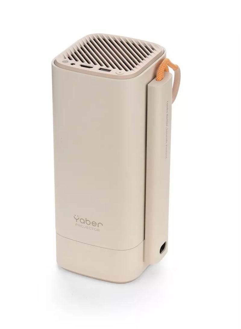 Yaber Projector T1 Pro, 200 IOS Lumens, 40–120 projection, 8W Speaker, 180° Rotation, Off White - Image 5