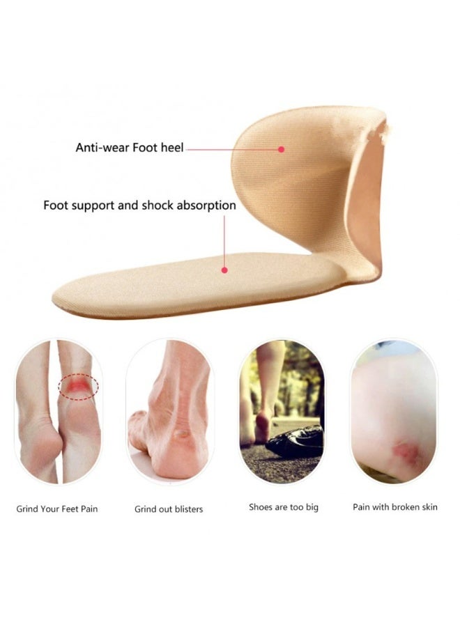 وسادة حذاء وكعب بيج، نعل داخلي من الإسفنج، نصف نعل داخلي، لتخفيف آلام الأحذية الفضفاضة، ملاءمة عالمية مريحة للجنسين - Image 4