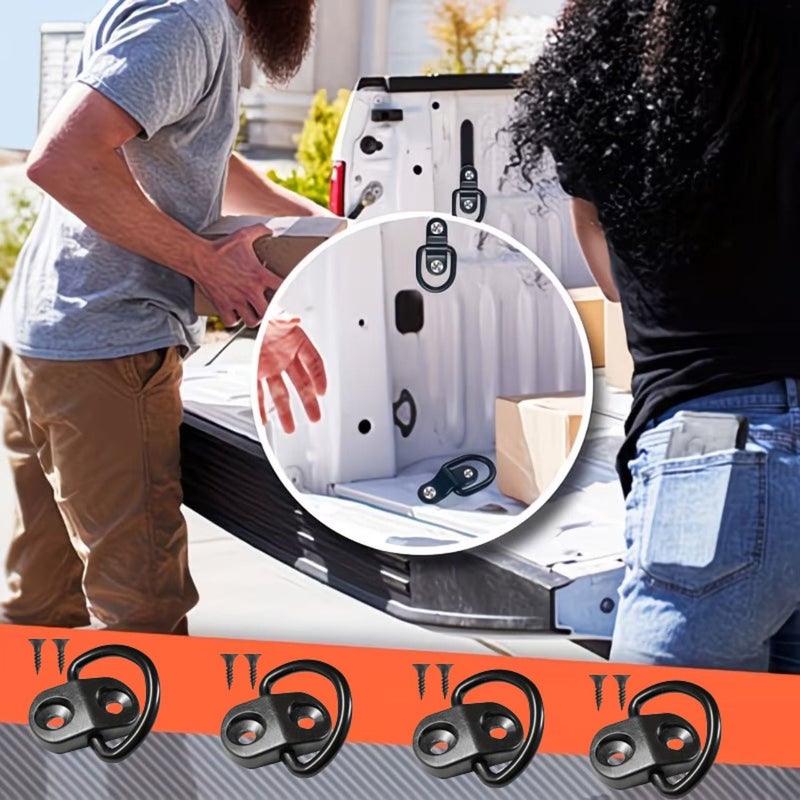 8pcs Car Storage Hook Fixing Buckles Luggage Compartment Suspension Hook Set with Screws Sunshade Accessory Luggage Net Fasteners Trailer Hook Ideal Choice for Outdoor Use RV Accessories - Image 5