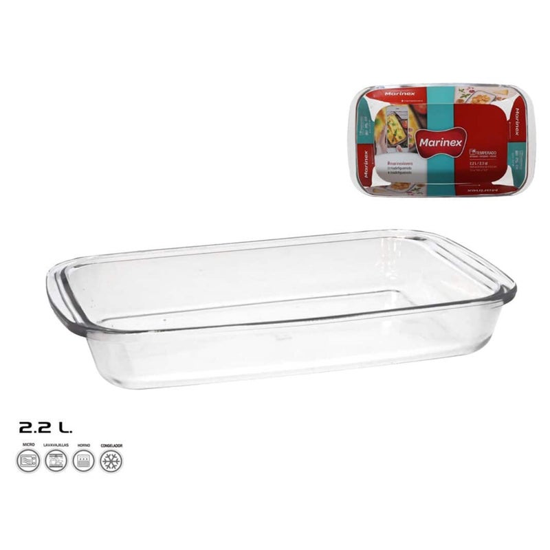 MARINEX Medium Rectangular Glass Roaster 2.2L - Transparent - Image 3