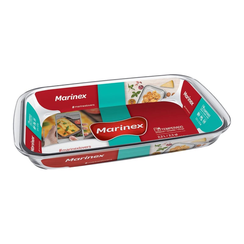 MARINEX Medium Rectangular Glass Roaster 2.2L - Transparent - Image 2