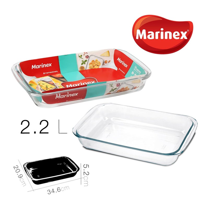 MARINEX Medium Rectangular Glass Roaster 2.2L - Transparent - Image 4