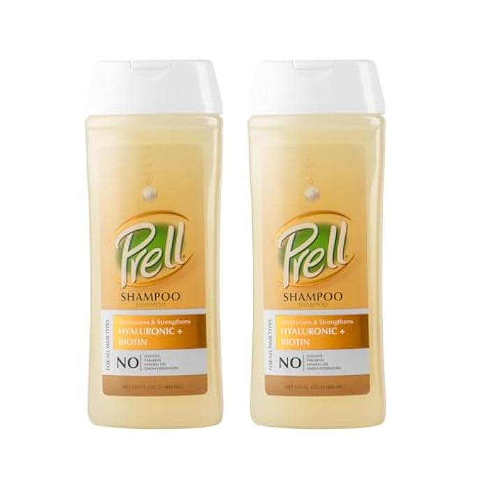 Prell Hyaluronic + Biotin Moisturizes & Strengthens Shampoo for All Hair Types 13.5 fl.oz (Pack of 2) - Image 1