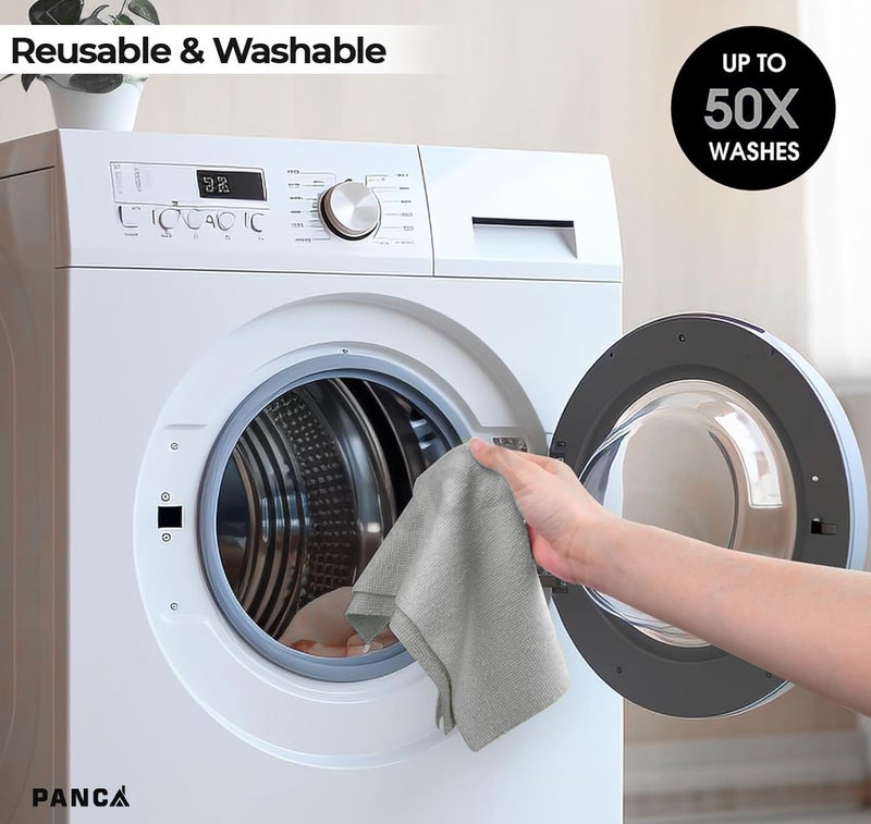 PANCA Microfiber Cleaning Cloth Roll 25x25 cm Reusable Tear-Away Towels | Super Absorbent Lint-Free Cleaning Wipes for Home, Kitchen, Car, Glass, Laptop & Floor Cleaning (20 Sheets) - Image 4