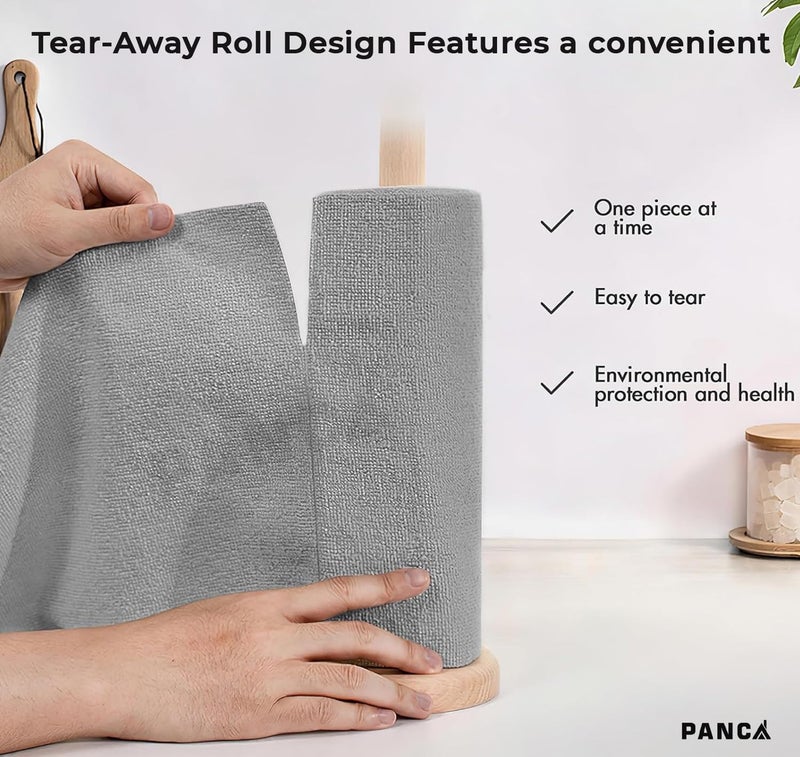 PANCA Microfiber Cleaning Cloth Roll 25x25 cm Reusable Tear-Away Towels | Super Absorbent Lint-Free Cleaning Wipes for Home, Kitchen, Car, Glass, Laptop & Floor Cleaning (20 Sheets) - Image 2
