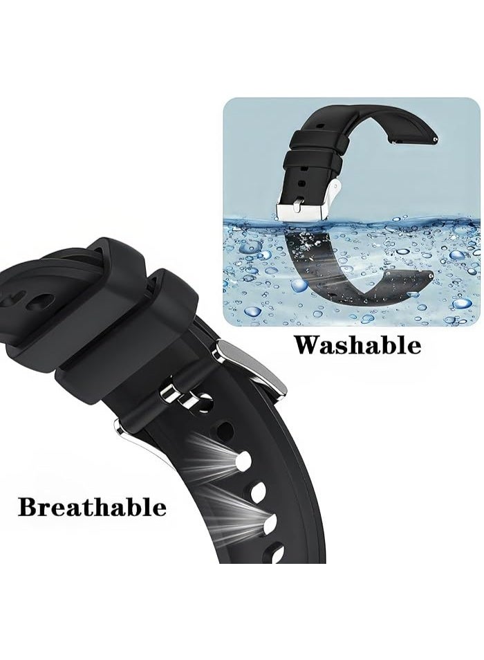 QIRG 5 Pcs Silicone Bands Compatible with Redmi Watch 5 Active/5 Lite，Soft Silicone Breathable Strap Sport Band for Men Women-Black/White/Blue/Orange/Green - Image 2