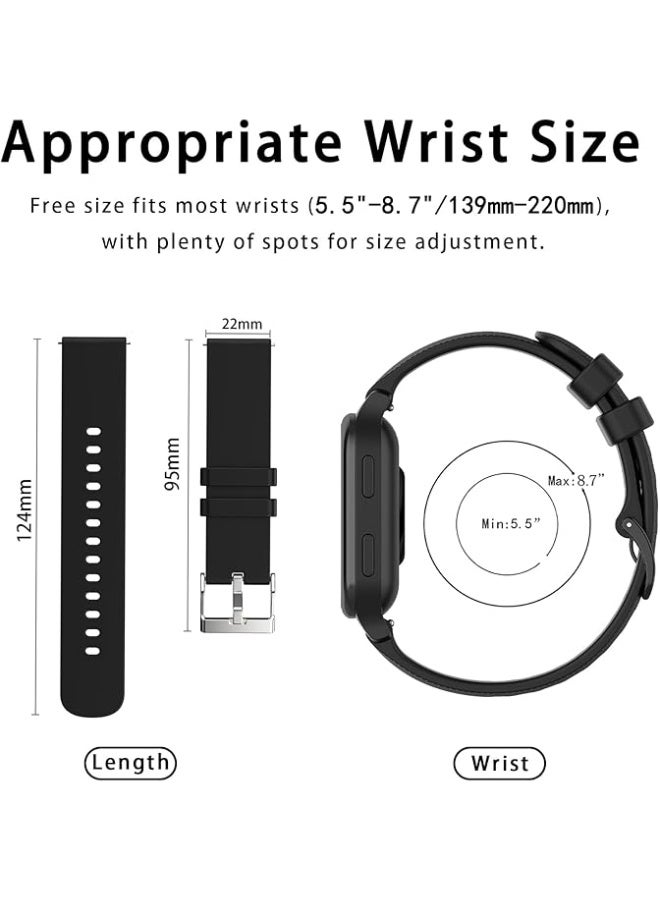 QIRG 5 Pcs Silicone Bands Compatible with Redmi Watch 5 Active/5 Lite，Soft Silicone Breathable Strap Sport Band for Men Women-Black/White/Blue/Orange/Green - Image 3